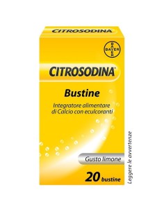 Citrosodina Effervescente Digestivo e Integratore alimentare con Calcio Gusto Limone 20 Bustine